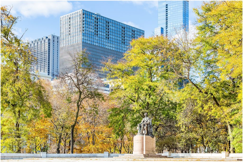 A collection of photos of Chicago, Illinois, the Windy City, street art, fall, colorful leaves, Lake Michigan, the bean, Willis Tower, River North