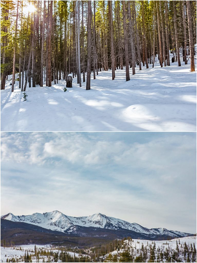 Denver, Colorado in the wintertime. 
the Rocky Mountains
