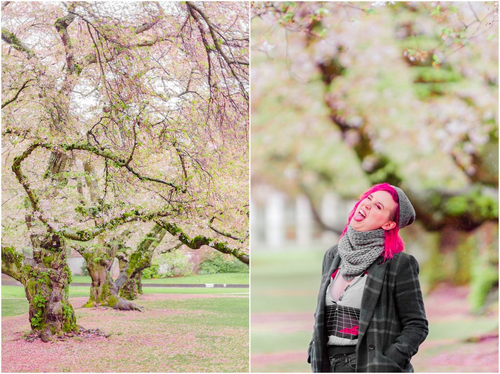 Seattle Washington photos model cherry blossoms