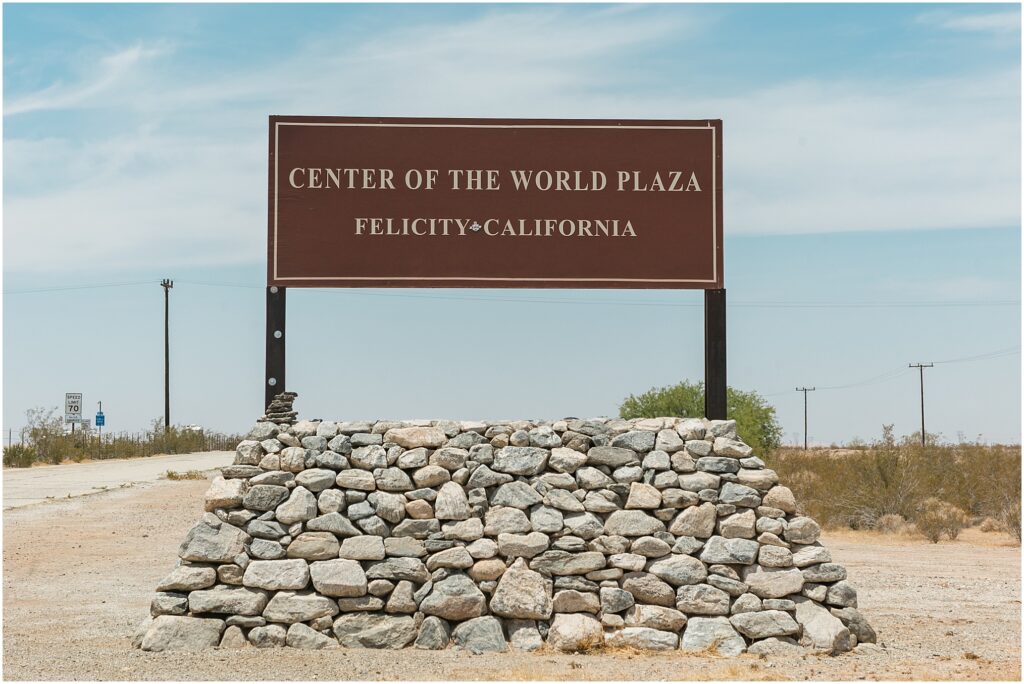 A Day in Yuma, Arizona. California roadside attractions: Felicity, CA: Center of the World Plaza pyramid chapel.