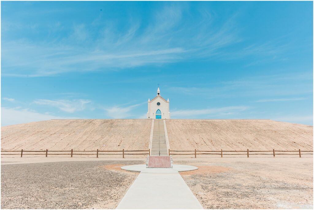 A Day in Yuma, Arizona. California roadside attractions: Felicity, CA: Center of the World Plaza pyramid chapel.