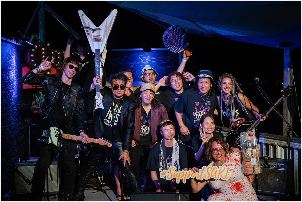 The Support Sake Tour! American rock band, The Falling Doves, traveled around Japan to perform their music and help bring some awareness to the diminishing Japanese sake industry by bridging music and culture. - SURFERS, Zushi Beach