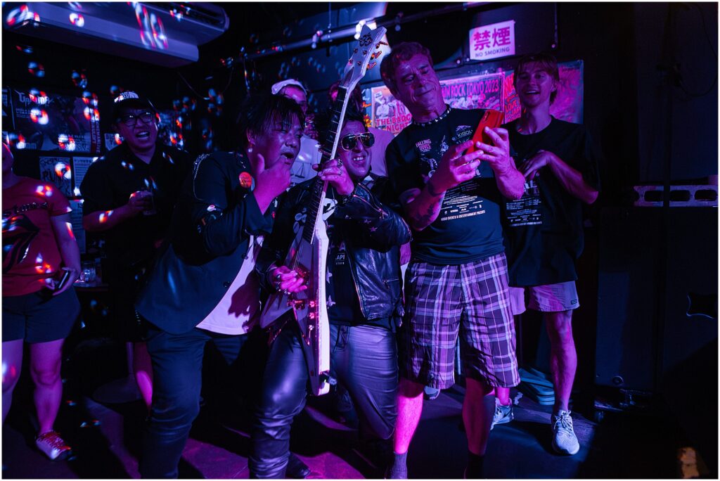 The Support Sake Tour! American rock band, The Falling Doves, traveled around Japan to perform their music and help bring some awareness to the diminishing Japanese sake industry by bridging music and culture. - SHIBUYA, TOKYO - Club Heavy Sick.