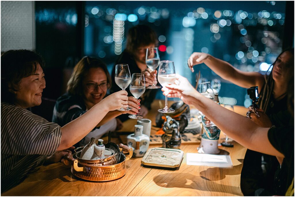 The Support Sake Tour! American rock band, The Falling Doves, traveled around Japan to perform their music and help bring some awareness to the diminishing Japanese sake industry by bridging music and culture. - Seiko Kinshichi of Matsunami Shuzo.