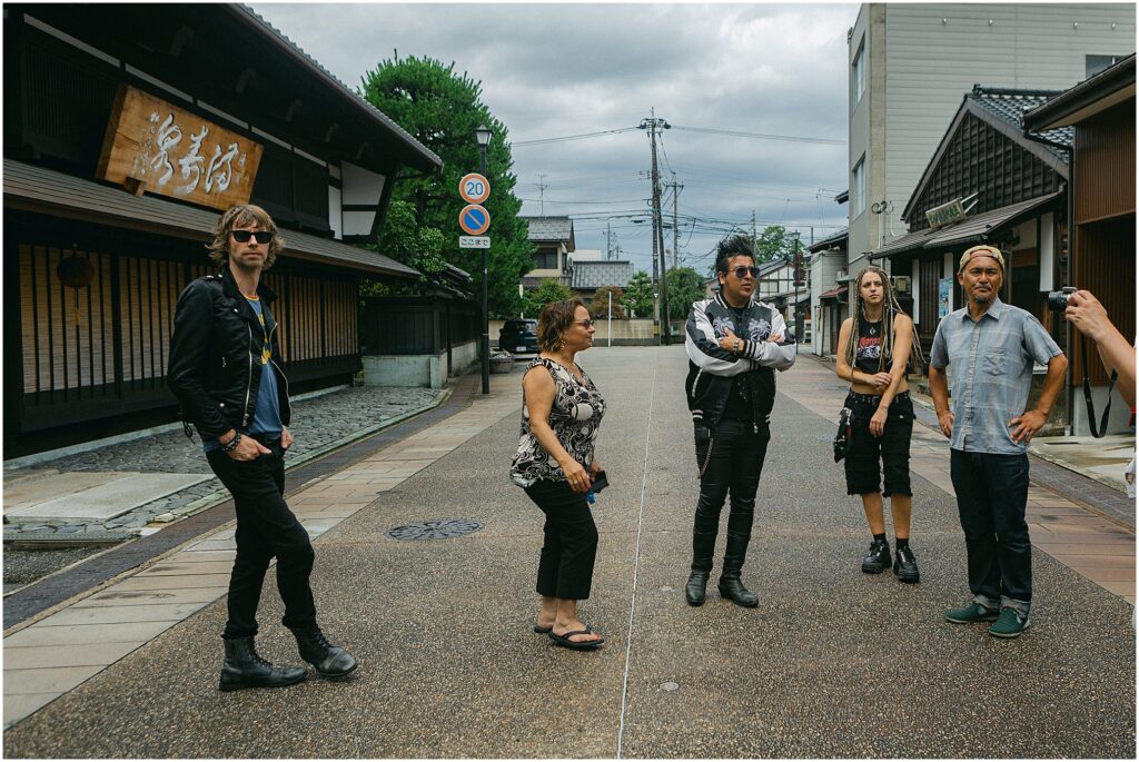 The Support Sake Tour! American rock band, The Falling Doves, traveled around Japan to perform their music and help bring some awareness to the diminishing Japanese sake industry by bridging music and culture. - Masuizumi Saseki. Masuda Sake Company located in Iwase, Toyama.