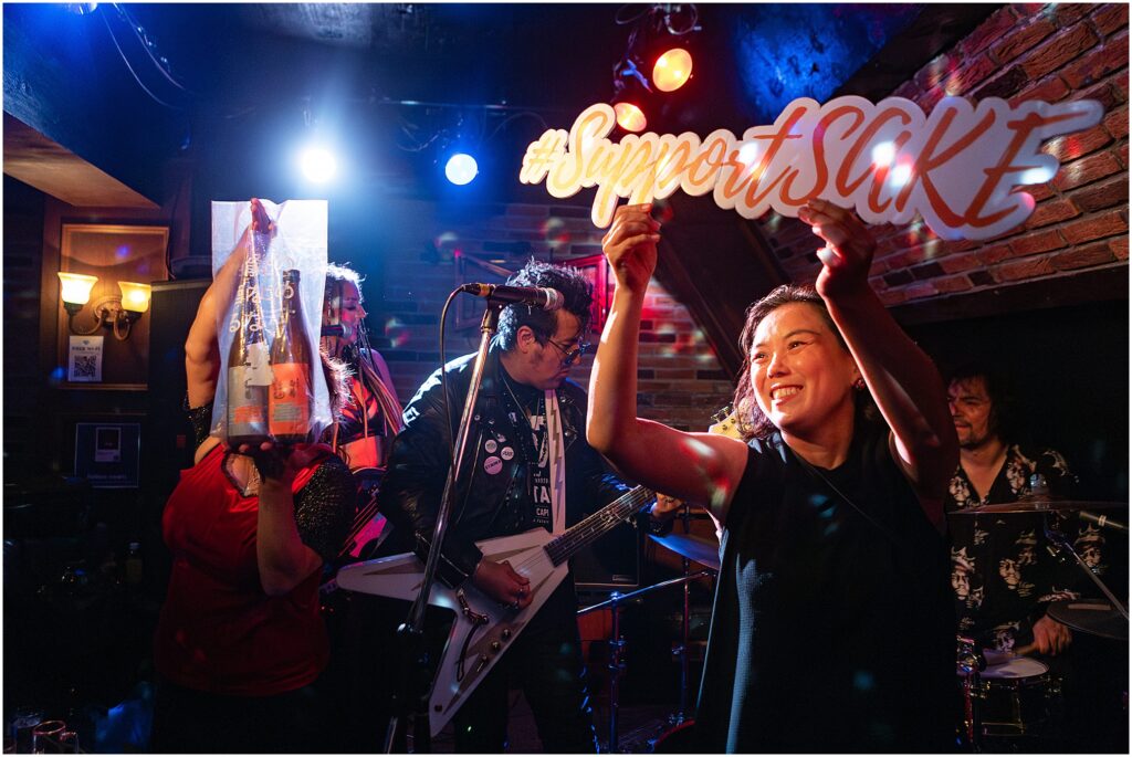 The Support Sake Tour! American rock band, The Falling Doves, traveled around Japan to perform their music and help bring some awareness to the diminishing Japanese sake industry by bridging music and culture. - Shibuya, Tokyo - Ruby Room.